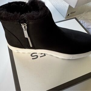 NWT J/SLIDES Poppy Faux Fur-Lined Leather Platform Boots